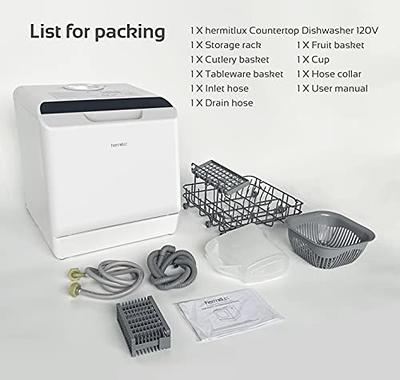 Hermitlux Countertop Dishwasher, 5 Washing Programs Portable Dishwasher  With 5-Liter Built-in Water Tank, No Hookup Needed - Yahoo Shopping