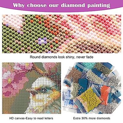 4 Pack 5D Diamond Painting Pink Rose Flower Pattern Paint with