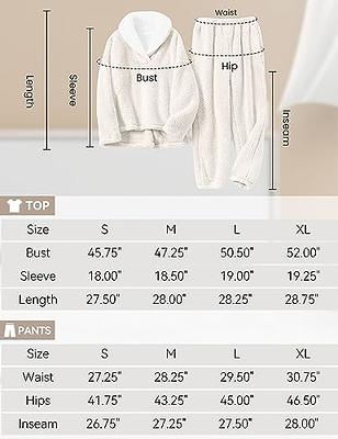 Springrain Fluffy Pajamas Set for Women Warm Fleece Pjs Set Pullover Pants  Fuzzy Lounge Set(Beige-M) - Yahoo Shopping