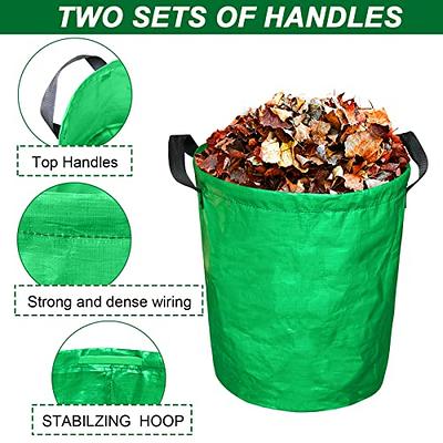 Reusable Leaf Bags, 80 Gallons Lawn Bags, Yard Waste Bags Heavy Duty, Extra  Large Lawn Pool Garden Leaf Waste Bags,Garden Bag for Collecting Leaves, Gardening Clippings Bags,Leaf Container,Trash Bags 