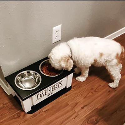 LeonardCreek Elevated Dog Bowls with 2 Stainless Steel Bowls - Adjustable  Feeding Station for Small, Medium and Large Dogs - Promotes Better  Digestion