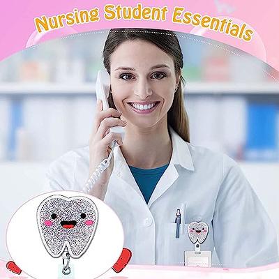 Nurse Retractable Badge Reel with Alligator Clip Dental Assistant ID Badge  Holder Cute Tooth Badge Funny Badge Reel Gift for Dentist Dental Hygienist