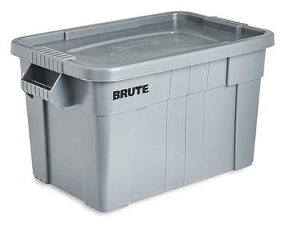 Rubbermaid Commercial Products BRUTE Tote Storage Bin with Lid, 20-Gallon,  Gray, Rugged/Reusable Boxes for Moving/Camping/Garage/Basement Storage,  Pack of 6 - Yahoo Shopping