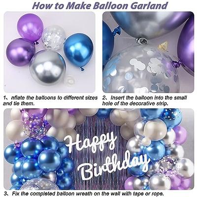 Balloon Cake Topper Kit Purple Blue Chrome