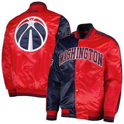 Men's Starter Deep Sea Blue Seattle Kraken Pick & Roll Satin Full-Snap Varsity Jacket in Navy