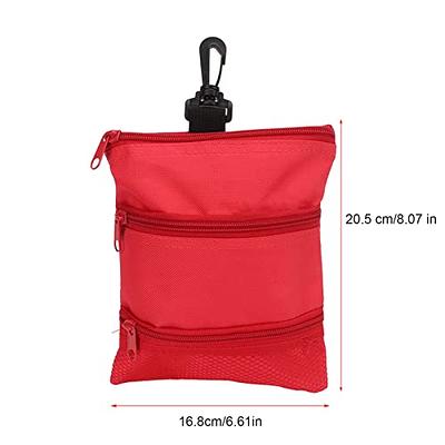 Golf Tee Pouch, Black Multi-Pocket Zipper Golf Ball Tee Handbag Portable  Golf Ball Accessories Pouch with Clip