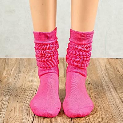 Long Football Scrunch Socks, Pink and White, Boys and Men's Sizes