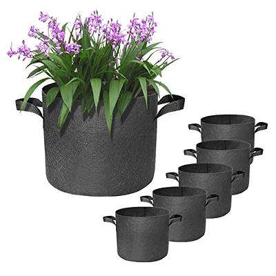 Utopia Home 5 Pack 5 Gallon Grow Bags, Thickened Nonwoven Plant Fabric Pots  with Handles, Grow Pots, Plant Bags, Aeration Planting Bags, Fabric