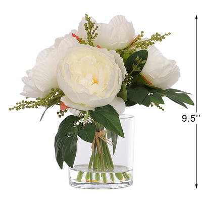 Mainstays 9.5 White Peony in Clear Glass Jar - Everyday / Greenery / Artificial  Flowers - Yahoo Shopping