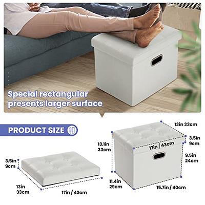 VECELO Storage Ottoman, Foot Rest Stool Footstool Ottoman, Small Squar