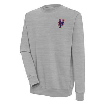 Men's Antigua Heathered Gray Atlanta Braves Victory Pullover Hoodie