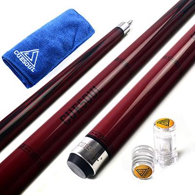 CUESOUL 58 19oz DS Maple Pool Cue Stick Set with 2 Shaft,13mm Tip with  Hard Cue Case 1x1