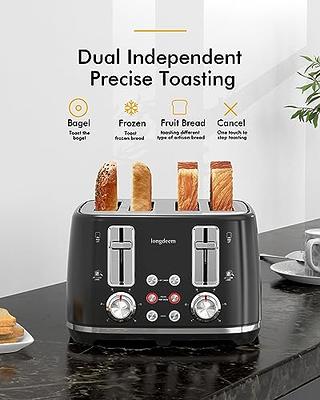 Longdeem Cordless Stainless Steel Kettle and 2-Slice Toaster Set with  Adjustable Browning Control - Modern Design, Matte Black