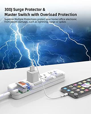 Humpptom Flat Extension Cord, Flat Plug Power Strip, Outlet Covers