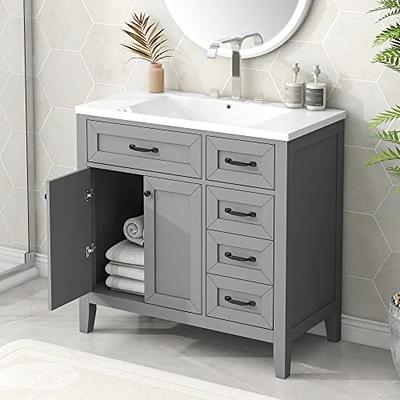 Aiuyesuo 24'' Bathroom Vanity with Ceramic Basin Sink, Modern