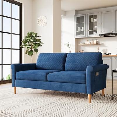 Cottinch Cloud Puff Sofa Modern Modular Sectional Sofa 2 Seats, High  Density Memory Foam, Two Corners Sofa for Living Room, Loveseat, Dark Blue