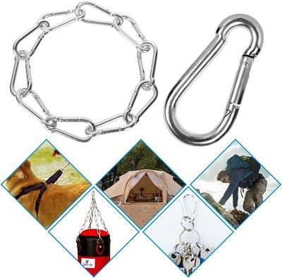 30PCS 3 Inch Spring Snap Hook Carabiner Clip for Swing Hammock Gym Outdoor  Activities - Galvanized Steel Quick Link Keychain for Heavy Duty Holding