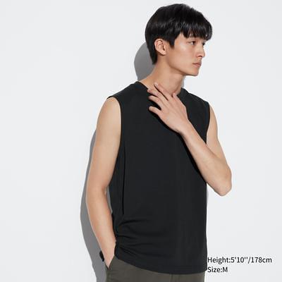 Men's Airism Cotton Sleeveless T-Shirt with Quick-Drying