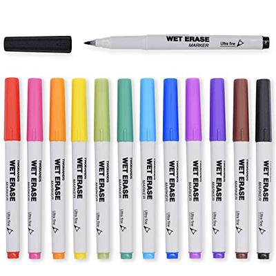 8 Colors Low-Odor Dry Erase Markers, Whiteboard Erasable Marker Pens Set,  Ultra Fine Tip, Assorted