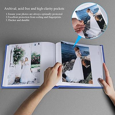 Artmag Photo Album 5x7 Clear Pages Pockets Leather Cover Slip Slide in  Photo Album Book Holds 50 Vertical 5x7 Photos Picture Book for Wedding  Family