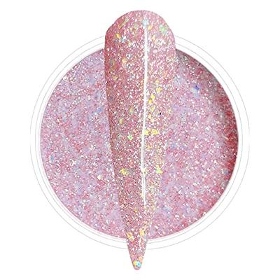 Salon Quality Holographic Glitter Pink Nail Dip Powder 1OZ Sparkle Glitters  Nail Dipping Powder with Opal Foils, Ultra Fine Glitters, Thin and Light  Weight