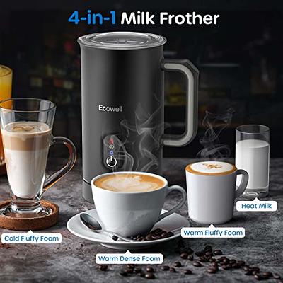 Automatic Electric Milk Frother and Steamer Hot and Cold , 4-in-1 Milk  Steamer Hot and Cold Milk Foam Maker for Coffee, Latte, Cappuccino, Hot  Chocolate, 8.1 oz Heater with Strix Control 