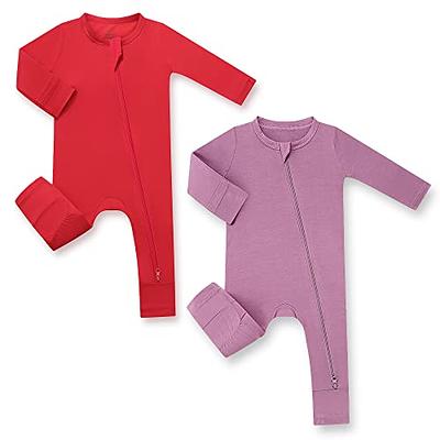 HAPIU Unisex Bamboo Baby Rompers with Cuffs, 2 Way Zipper YKK, Footless  Pajamas Jumpsuit, 2 Pack, Molten Lava & Tulipwood, 3-6 Months - Yahoo  Shopping