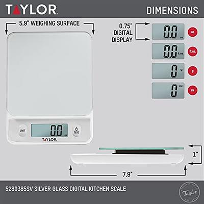 Taylor Digital Kitchen Glass Top 11lb Food Scale Black