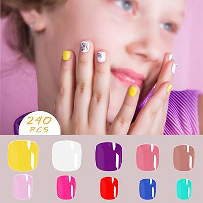 600 Pieces Children False Nails Natural Acrylic Nail Tips for Kids Little  Girls Short Full Cover Fake Nails Artificial Fingernail Decoration, 10 Size  - Imported Products from USA - iBhejo