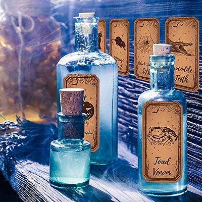 90 Pieces Halloween Bottle Labels Stickers Animal Apothecary Bottle  Stickers Potions Labels Halloween Waterproof Vintage Laminated Stickers for