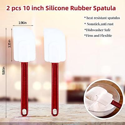 2pcs Flexible Silicone Spatula Heat Resistant Non Stick for Cooking Baking Red | Harfington