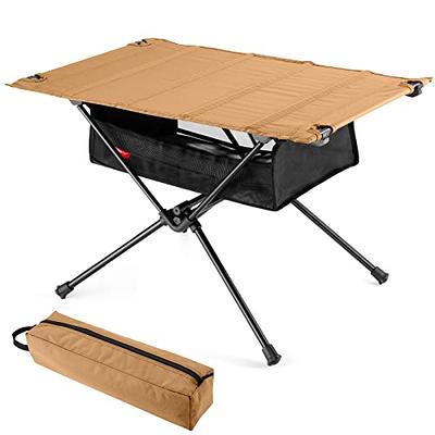 Odoland Outdoor Folding Table with Mesh Storage Portable Camping Gear with  Carry Bag for Overland Kitchen Camping Gadgets Picnic Hiking Backpacking  Khaki - Yahoo Shopping