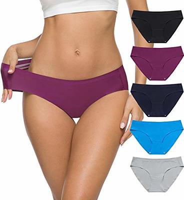 Wealurre Seamless Underwear for Women No Show Panties Soft Stretch Hipster  Bikini Underwears 5-Pack (Black & Gray-M) - Yahoo Shopping