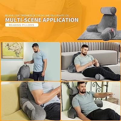  Reading Pillow Standard Size Back Support Pillow for Sitting in  Bed Adult, Firm Backrest Pillow Shredded Memory Foam Back Cushion Rest Pillow  Backrest Pillows Book Pillow for Reading in Bed with