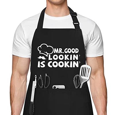 Apron for Men - Mr. Good Looking is Cooking - Personalized Men Birthday  Gifts Apron with Pockets