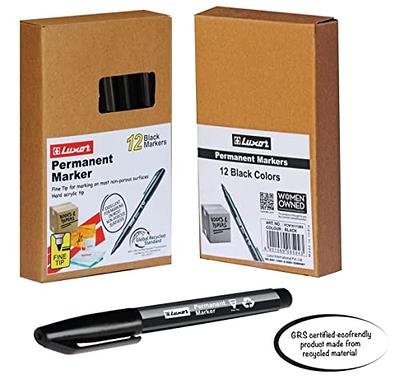  LAZGOL Ultra Fine Permanent Marker Bulk, 32 Pack Ultra Fine  Point Black Permanent Marker set, Felt Tip Pens Works on Plastic, Wood,  Stone, Metal and Glass for Doodling, Marking 
