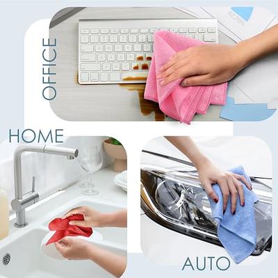  16 x 16 Economy All Purpose Microfiber Towels - 50 Pack -  Reusable Wash Cloths, Dust, Kitchen, Car, Shop Rags for Cleaning (Red) :  Automotive