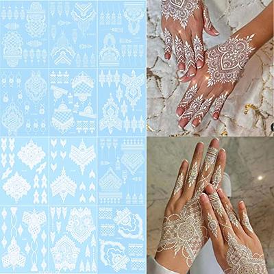 XMASIR Henna Tattoo Kit Stencils, 16 Sheets Temporary Reusable Tattoo Sets  Indian Arabian Temporary Tattoo Templates Kit for Body Art Paint - Yahoo  Shopping