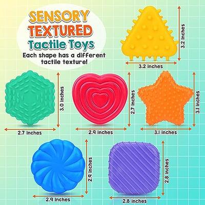 Sensory Toy 6 Pack, Shapes Learning Toy, Fidget Stress Toys for Autism/  Anxiety Relief for Adults, Unique Stocking Stuffers (Shape)