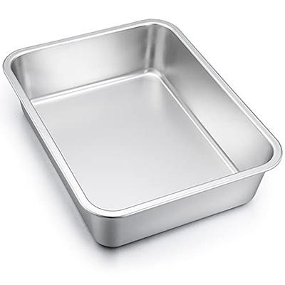 2Pcs Baking Trays Healthy Stainless Steel Cake Tray Rectangular