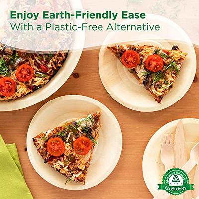 ECOLipak 350 Pack Compostable Paper Plates Set, Heavy Duty Biodegradable  Plates Set & Eco Friendly CPLA Cutlery, Disposable Dinnerware Set for Party