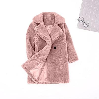 Baby Little Girls Winter Fleece Coat With Shoulder Bag Faux Fur Jacket  Thick Warm Cozy Overcoat