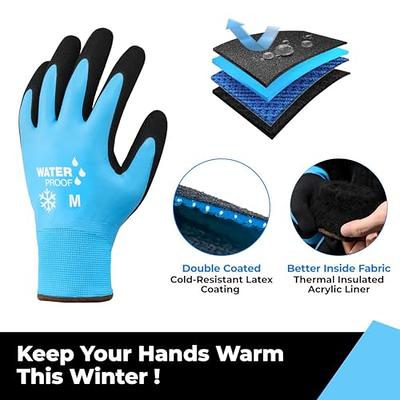 DULFINE 100% Waterproof Winter Work Gloves For Men, High Dexterity