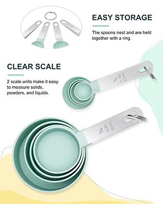 New Product,measuring Spoon, Stainless Steel Measuring Spoons, Set Of 8  Blue Plastic Measuring Cups And Spoons, Kitchen Utensils For Liquids And  Solid