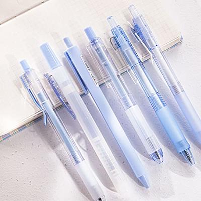 Wrapables Retractable Black Ink Gel Pens, 0.5mm Fine Point, Stationery Supplies for Home Office School (Set of 6) Blue