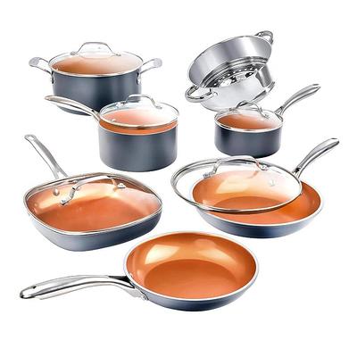Paris Hilton Epic Nonstick Pots and Pans Set, Multi-layer Coating, Tempered  Glass Lids, Soft Touch, Stay Cool Handles, Made without PFOA, Dishwasher