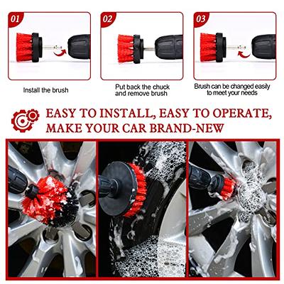 5Pcs Car Detailing Brush Set Cleaner Automotive Detail Brushes Fits for  Cleaning Interior Cup Holder Washing