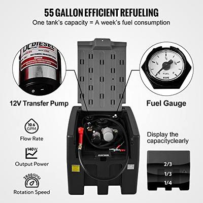 VEVOR Portable Diesel Tank, 58 Gallon Capacity & 10 GPM Flow Rate, Diesel  Fuel Tank with