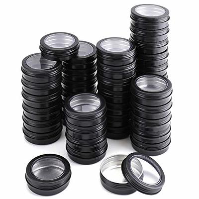 4 oz Metal Tin Cans Round Tin Containers Empty Tin Cans with Clear Top Lid  Spice