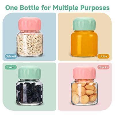 NEPIVEL 4 Pack Glass Jars with Bamboo Lids, 18.5Oz Containers Airtight Lid  and Spoons,100% Sealed Spice for Candy Coffee Beans Sugar Nuts